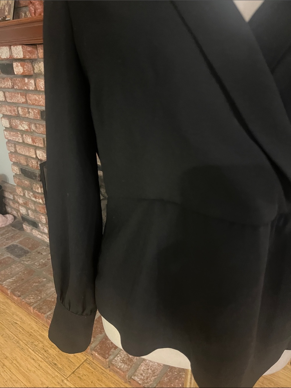 J. Crew Black PTP 22 Wrap Blouse with Peplum Hem - Picture 3 of 7
